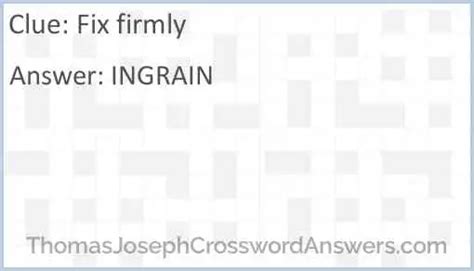 Today's <b>crossword</b> puzzle <b>clue</b> is a quick one: <b>Fix</b> <b>firmly</b>. . Fix firmly crossword clue 5 letters